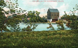 Vintage Postcard 1908 Old Mill On The Government Island Pub AC Bosselman & Co.