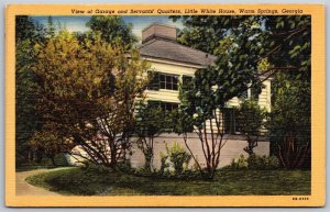 Vtg Warm Springs GA Little White House Garage & Servants Quarters 1940s Postcard