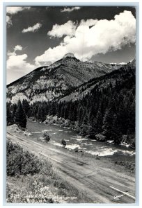 1952 View Of Castle Rock Gallatin Canyon Bozeman MT Johnson RPPC Photo Postcard