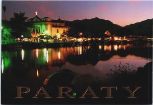 Brazil Paraty Vista Noturna da Igreja... Vintage Postcard BS.28