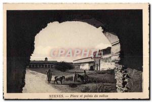 Old Postcard Morocco Meknes Square and Sultan palace