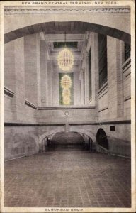 New York City New York NY Train Station Depot Interior View c1900s-20s Postcard