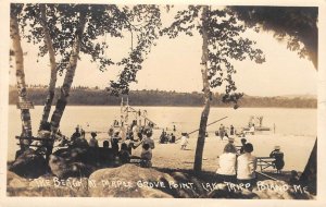 RPPC Maple Grove Point Beach LAKE TRIPP Poland, Maine 1922 Vintage Postcard