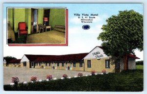 MILWAUKEE, Wisconsin WI ~ Roadside VILLA VISTA MOTEL ca 1940s Linen Postcard