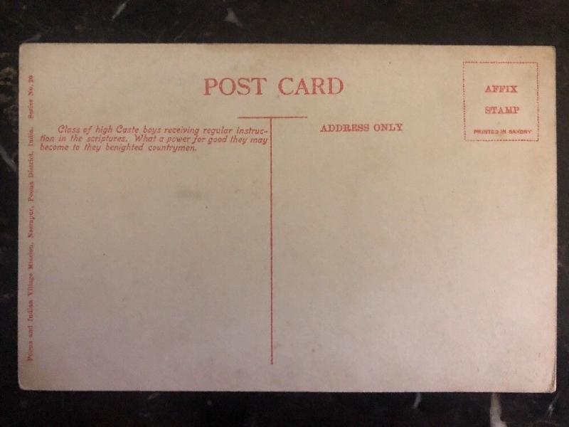 Mint India RPPC Postcard Poona & Indian Village Mission