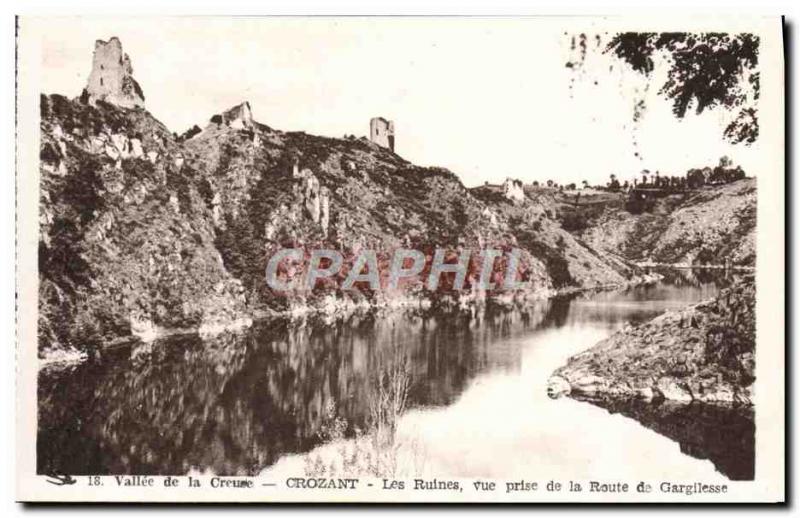 Old Postcard Crozant Ruins Vue Prize Route Gargilesse