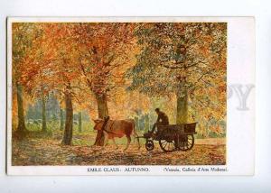 226692 Golden Autumn FOREST Cow by Emile CLAUS Vintage PC