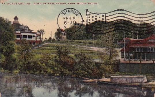 Riverton Park Casino From Pride's Bridge Portland Maine 1911