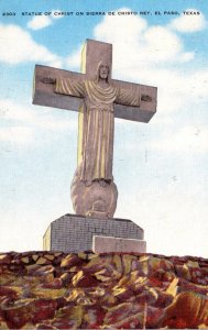 Texas El Paso Statue Of Christ On Sierra De Cristo Rey