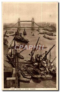 Great Britain Great Britain London London Old Postcard Tower Bridge and River...