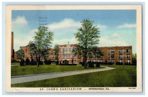 1944 View Of St. John's Sanitarium Tuberculosis Hospital Springfield IL Postcard 