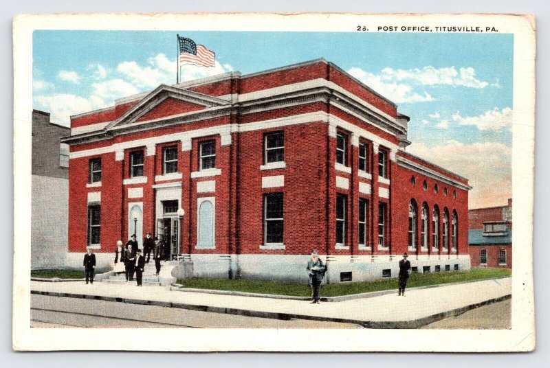 Post Office, Titusville PA, Harry H Hamm, VIntage Post Card Postcard  P4