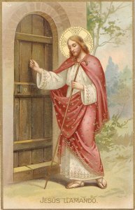 Jesus llamando Nice old vintage Spanish religious postcard