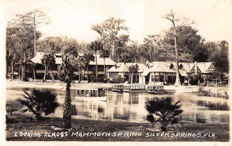 Silver Springs Florida Mammoth Spring Real Photo Antique Postcard K73306