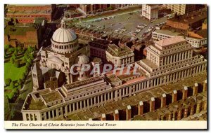 Postcard THe Old First Church of Christ Scientist from Prudential Tower Boston