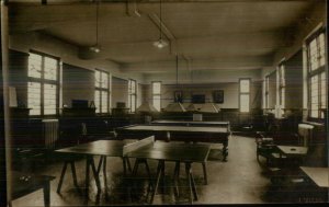 Rec Room Interior Ping Pong Table Tennis Billiards Real Photo Postcard