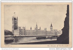 London Houses Of Parliament 1946 Tuck