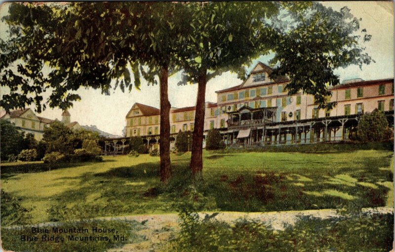 Antique Vintage Postcard Blue Mountain House Blue Ridge Mountains Md 1910