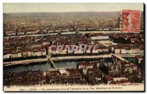 Old Postcard Lyon Panoramic making I & # 39Ascenseur of Metallic Tower of Fou...