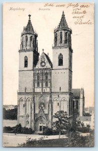 Magdeburg Germany Postcard View of Church Tower c1910 Posted Antique