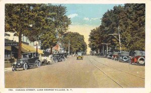 Canada Street Cars Lake George Village Adirondacks New York 1920c postcard