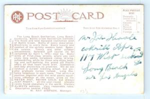 Postcard CA Long Beach c1909 View Long Beach Sanitarium Advertising R64