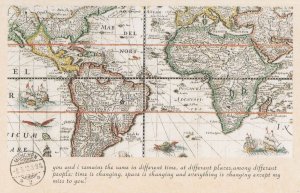 Mar Del Nort North Sea Europe Rare Map History Proverb Postcard