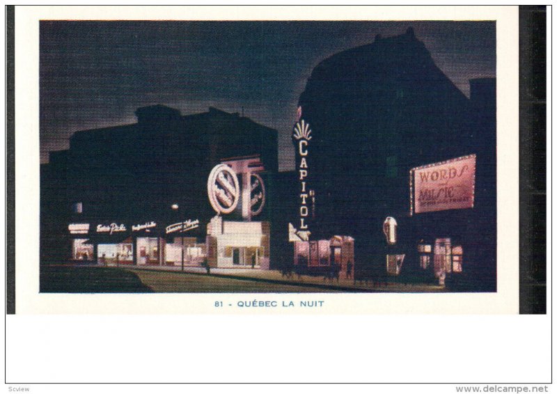 QUEBEC, Canada, 1940-1960's; Quebec La Nuit, Capitol