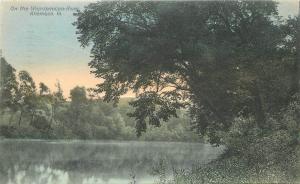 Anamosa Iowa 1910 Jones County Wapsipinicon River hand colored postcard 4060