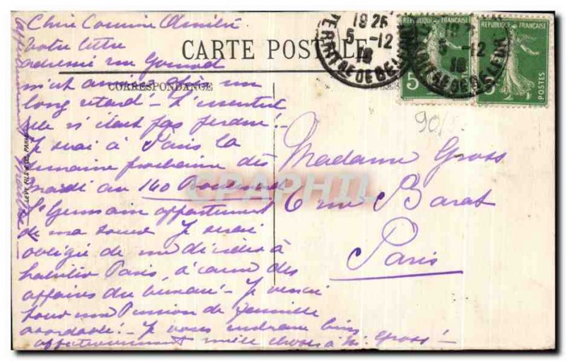 Old Postcard Belfort Castle and Lion