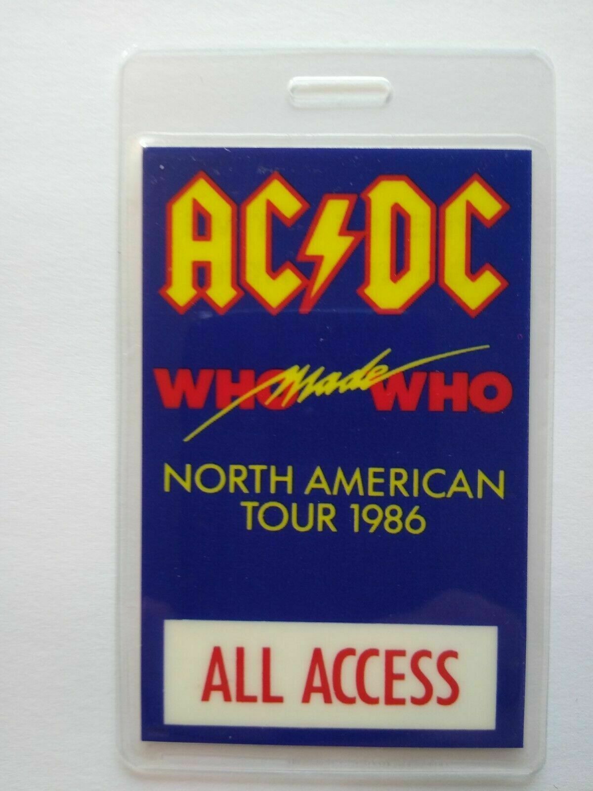 AC/DC Vintage Backstage Pass Who Made Who Laminated Hard Rock Music ...