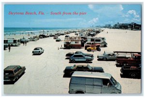 c1950's Scene of Cars South from the Pier Daytona Beach Florida FL Postcard 