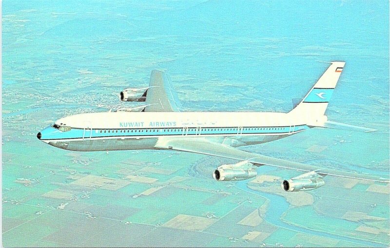 Postcard~Kuwait Airways~Boeing 707-320~Vintage~A53