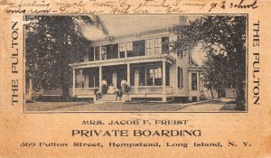 Long Island New York The Fulton, Private Boarding House, Vintage PC U11381