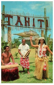 Tahitian Village in the Polynesian Center at Laie Hawaii Postcard