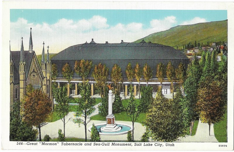 Great Mormon LDS Tabernacle & Seagull Monument Salt Lake City Utah