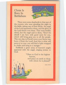 Postcard Christ Is Born In Bethlehem, Palestine