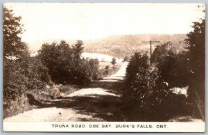 Postcard RPPC 1920s Burk's Falls Ontario Trunk Road Doe Bay Parry Sound District