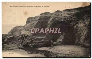 Old Postcard Piriac Sea Cliff and Caves