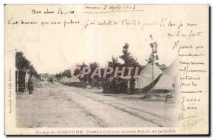 Old Postcard Militaria Camp of Sissonne Police Station Road entrance Selve
