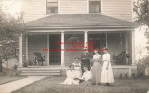 NE, Fremont, Nebraska, RPPC, House, Home, Porch, Photo