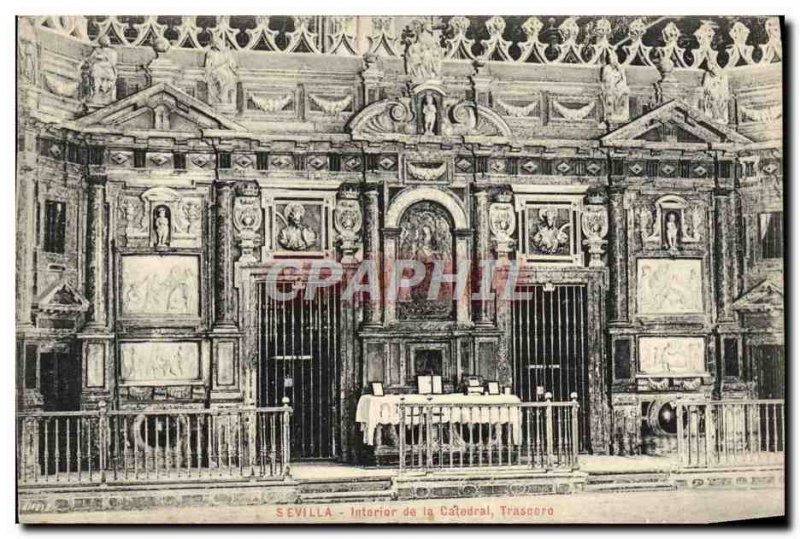 Old Postcard Sevilla Interior of the Catedral trascoro