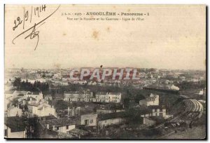 Old Postcard Angouleme Pamprama views Bussatte and I Barracks League State Ra...