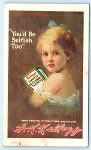 Kelloggs Advertising Postcard Girl Cornflakes Postcard