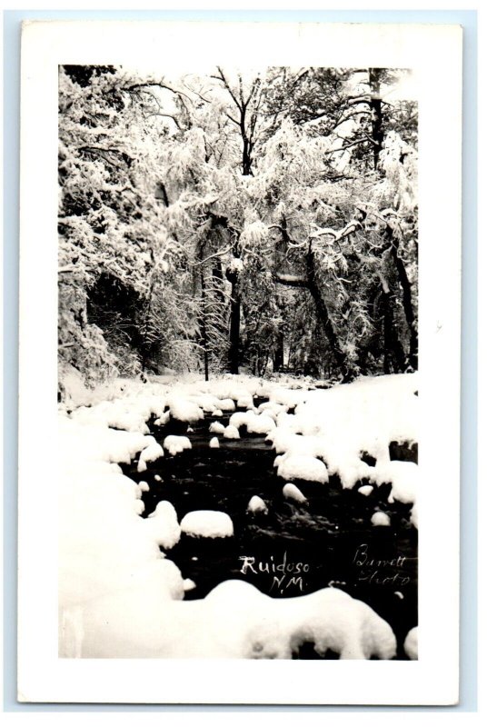Snowy River Scene Ruidoso NM New Mexico Real Photo RPPC Postcard (FJ4)