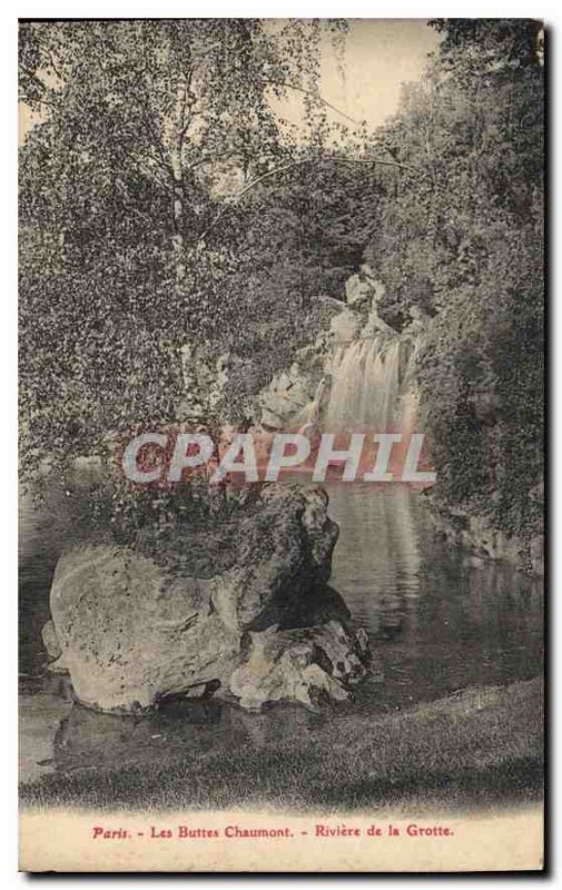 Old Postcard Paris Buttes Chaumont River Grotto