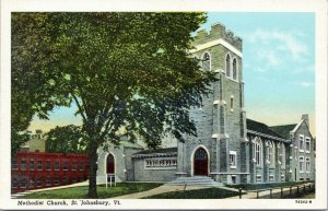 postcard St. Johnsbury Vermont - Methodist Church