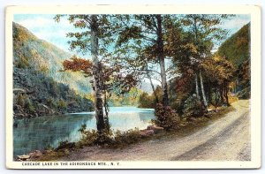 1923 Cascade Lake Adirondack Mountain New York Trails Pathways Posted Postcard