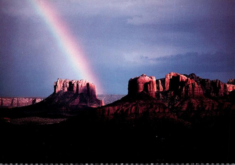 Arizona Sedona Rainbow From Cathedral and Courthouse Rock