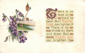There Is No Load Hard To Bear But Easter Hope Can Lighten It Vintage Postcard